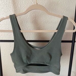 Green Cut-out Crop Top